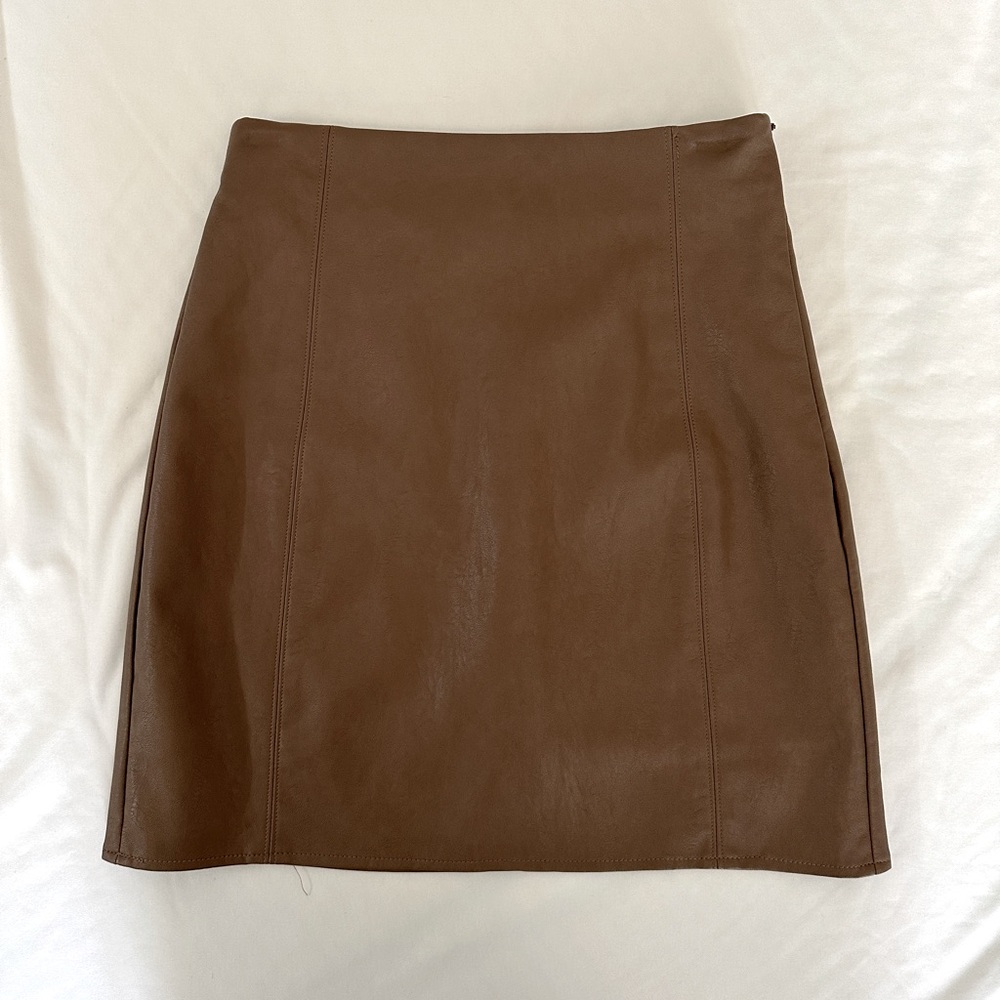 Oak + Fort Vegan leather miniskirt
